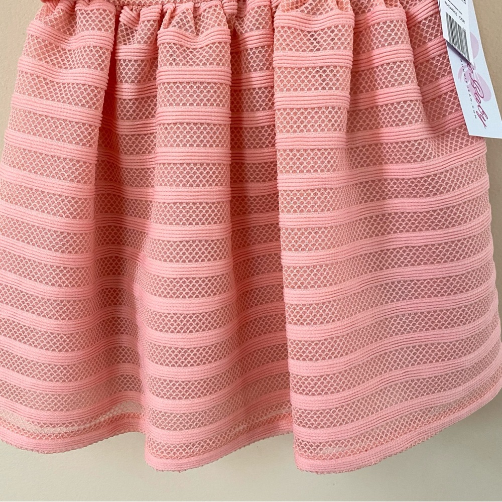 BONNIE BABY Emmie Knit Party Dess Cardigan Salmon Pink 24 Months Pageant Easter - Picture 8 of 16